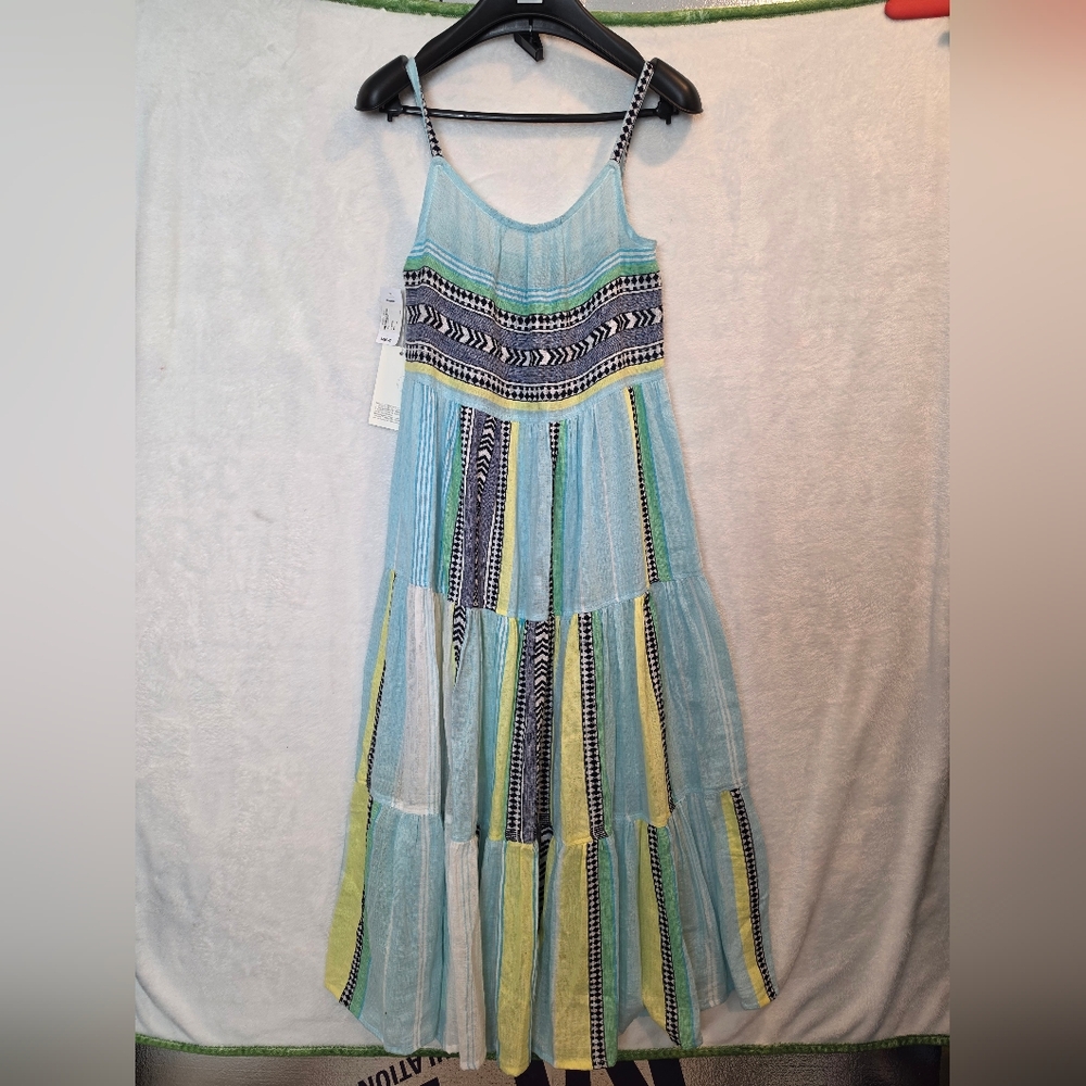 NWT Lemlem Neela Cascade Tiered Dress in Sky Blue XS - Picture 2 of 9